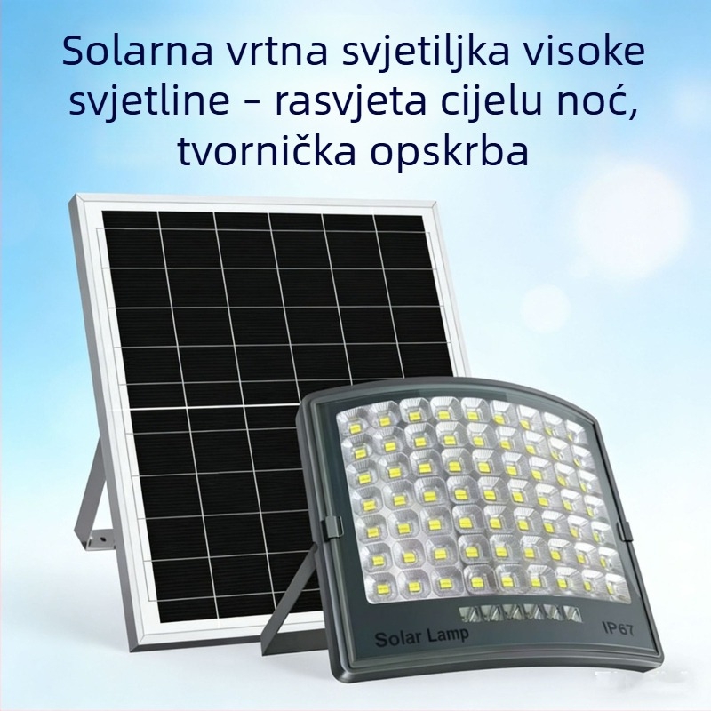 LED vanjski solarni reflektor za vrt, vodootporan, 100W–200W, IP67