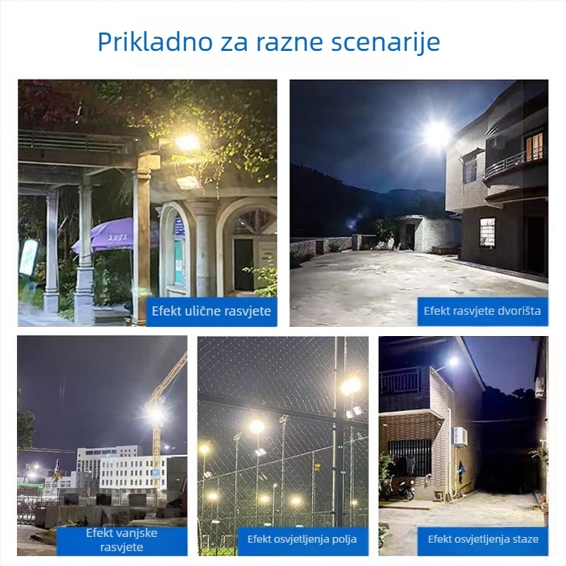 LED vanjski solarni reflektor za vrt, vodootporan, 100W–200W, IP67