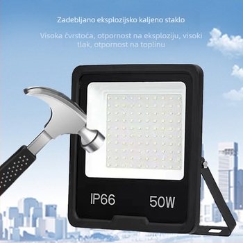 Chang Lang Lighting vanjski LED IP65 vodootporni ultra-tanki flood svjetlo, inženjerska klasa, 50–200W, 1200 lm, 144×2835 LED, 120° snop, crna aluminijska kućišta