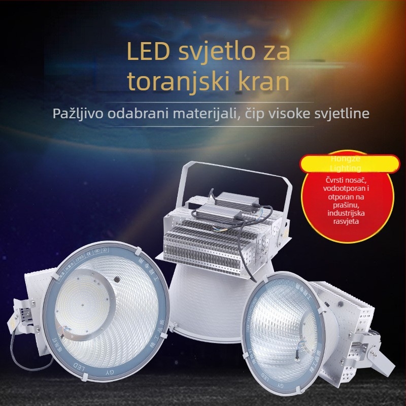 Vanjska LED svjetiljka za toranj dizalicu, 500W/1000W, za gradilišta i stadione