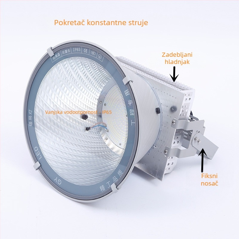 Vanjska LED svjetiljka za toranj dizalicu, 500W/1000W, za gradilišta i stadione