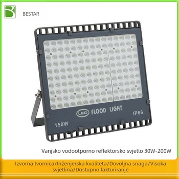 BST-609 Vanjski LED floodlight s šesterokutnim uzorkom, IP66, aluminijsko kućište, 60° snop, 30–200W