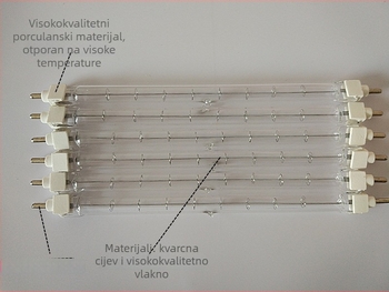 Klip-on 1000W jod-wolfram cijev lampe, halogenska žarulja, 220V s držačem