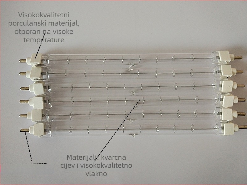 Klip-on 1000W jod-wolfram cijev lampe, halogenska žarulja, 220V s držačem