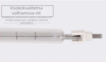 1000W wolframova lampica cijev s klipsom i držačem, 220V, za unutarnju upotrebu