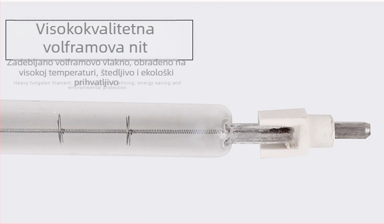 1000W wolframova lampica cijev s klipsom i držačem, 220V, za unutarnju upotrebu