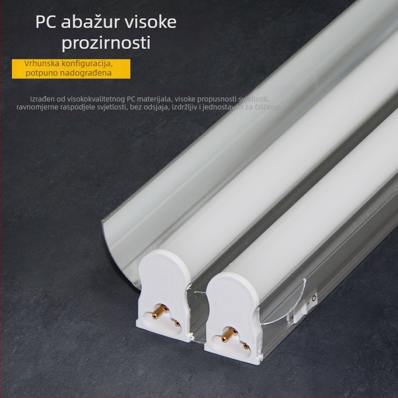 T5 integrirani LED nosač za cijev s jednim ili dvostrukim poklopcem i prekidačem, aluminijsko kućište, duljina 1,18 m, 36 W, 1800 lm, 180° snop, G13 baza