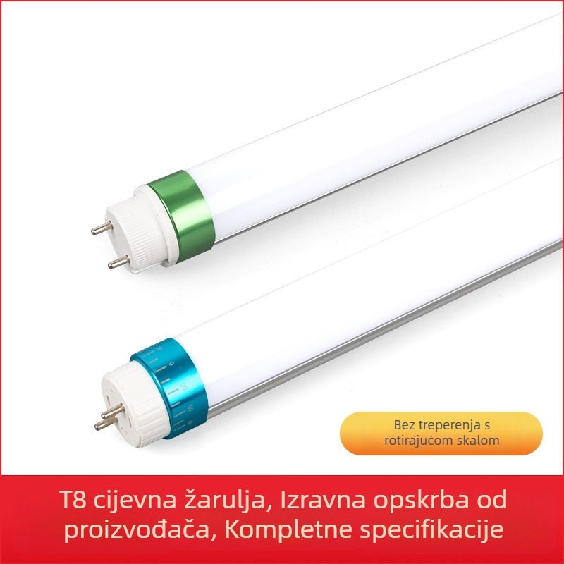 T8 LED podijeljena cijev, aluminijsko-plastična konstrukcija, energetska ušteda, G13 baza, 9–45W, duljina 0,6–1,5 m