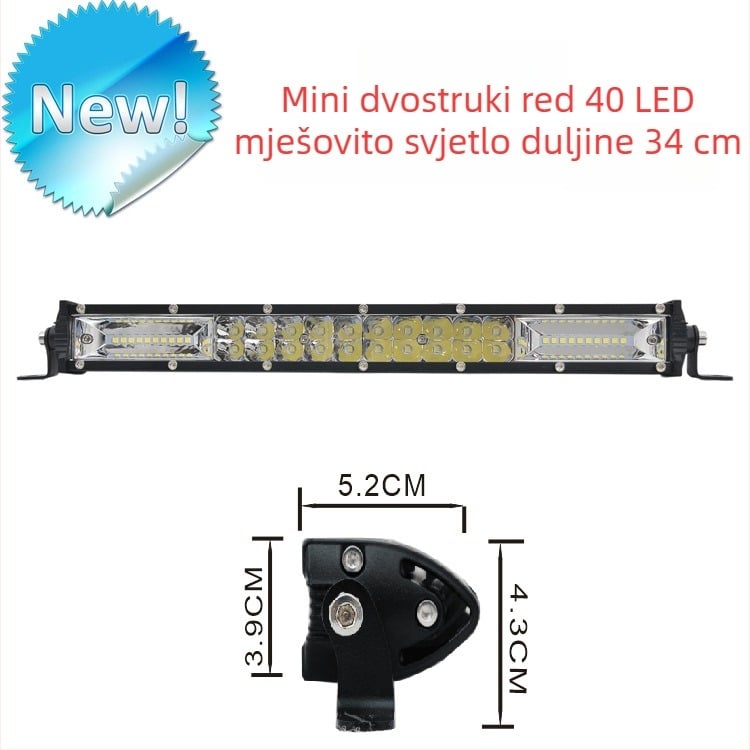 Izuzetno tanak i vrlo svijetao mini dvostruko-red LED trak svjetlo za automobil – krovni reflektor za off-road