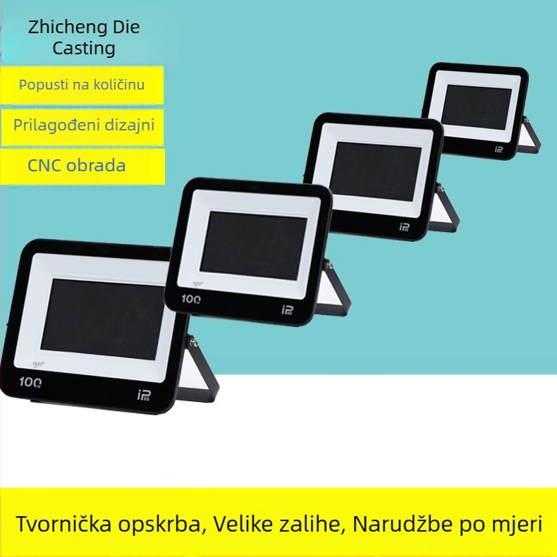 Vanjska kućica za linearni flood light od lijevanog aluminija i plastike, 10W–100W, ultra-tanka, oblik jabuke