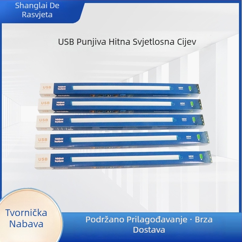 USB punjiva LED cijev za nužno osvjetljenje, prijenosno osvjetljenje za ormariće, stolove i kampiranje