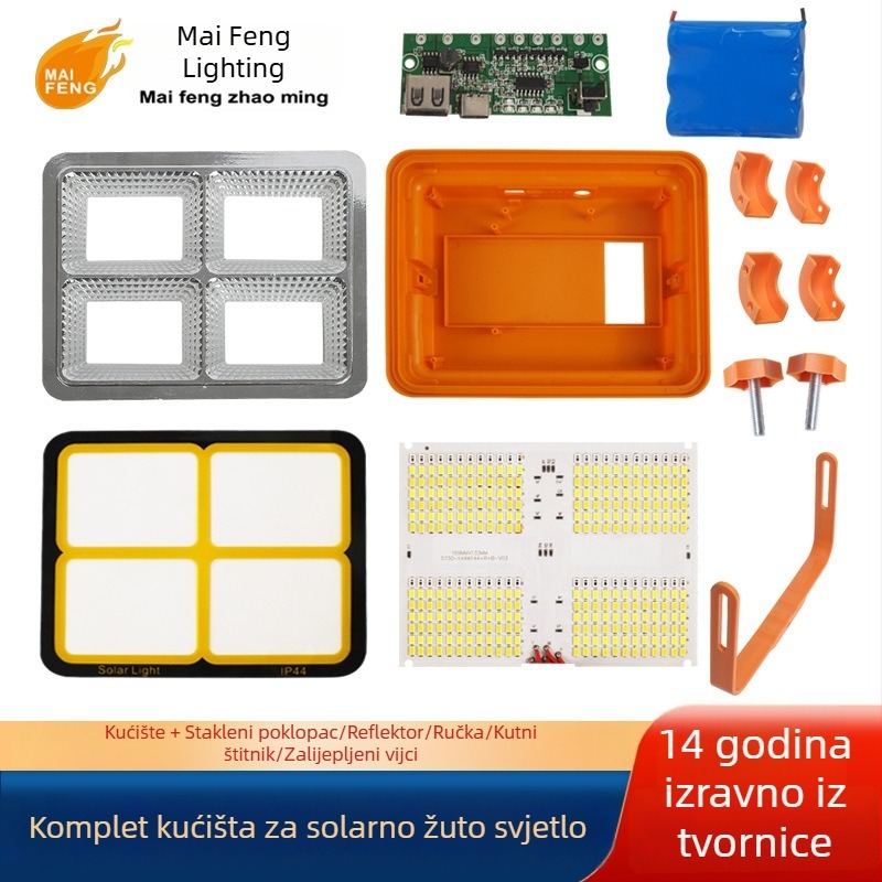 Prijenosno kućište solarnog reflektora s LED izvorom svjetla