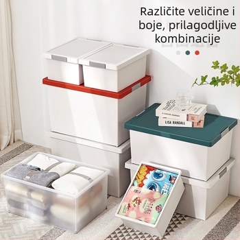 Xingyou Extra Velika Debela Plastična Kutija za Skladištenje za Ormar, Kućni Organizator, Zaštita od Prašine, S Poklopcem