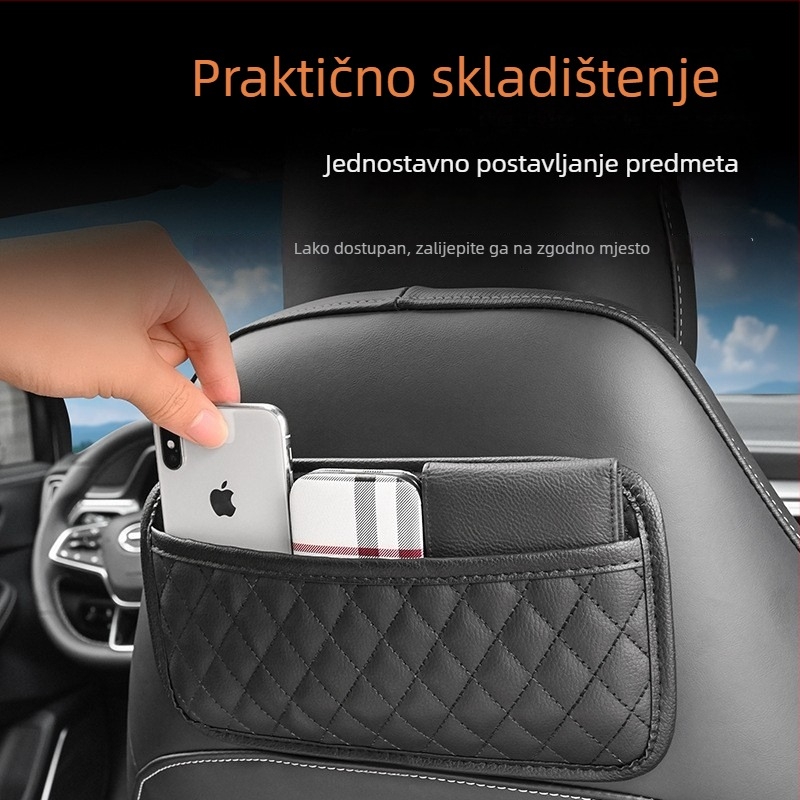 Sklopivi unutarnji organizator automobila s ljepivom pozadinom, džepom za telefon i višenamjenskim skladištem