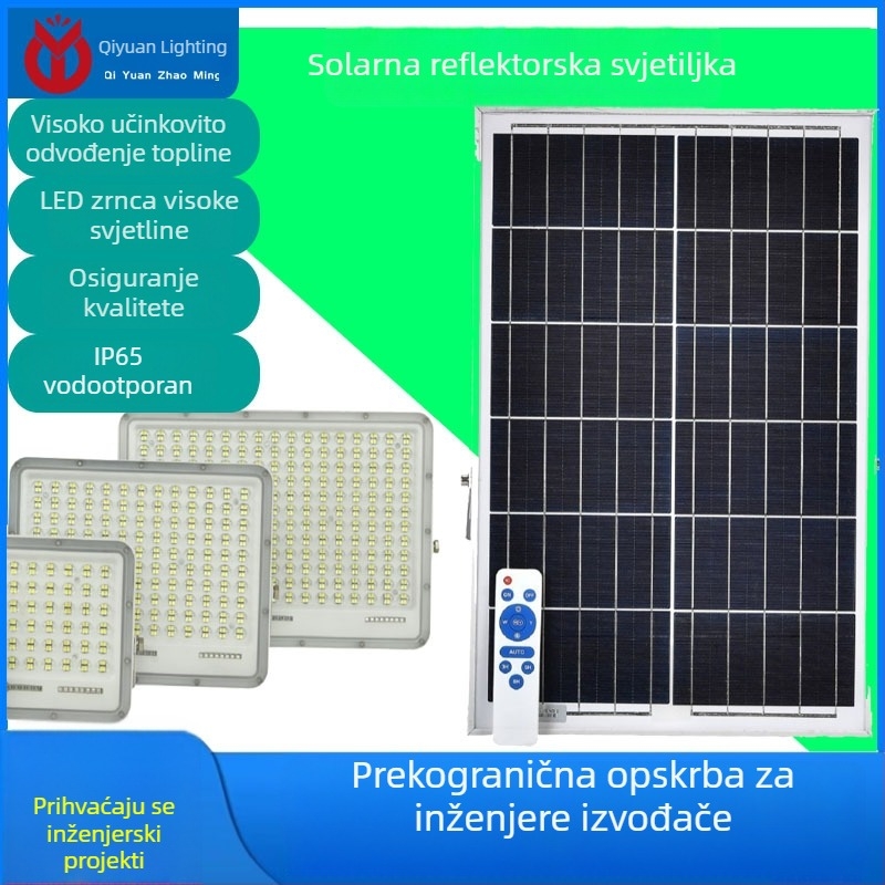 4-u-1 solarni reflektor s kućištem od lijevanog aluminija, IP65 vanjska vodootpornost, LED svjetlo