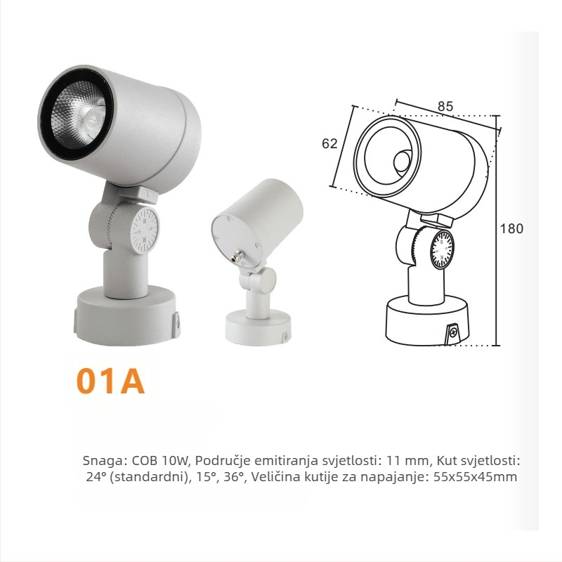 LED rasvjeta za drveće – okrugli ugrađeni set projektora u tlo, 20W, 5000 lm, 30° snop, aluminijsko kućište, 80 CRI