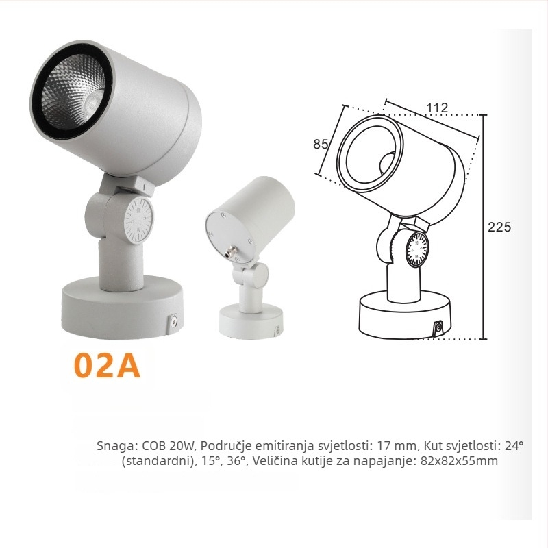 LED rasvjeta za drveće – okrugli ugrađeni set projektora u tlo, 20W, 5000 lm, 30° snop, aluminijsko kućište, 80 CRI