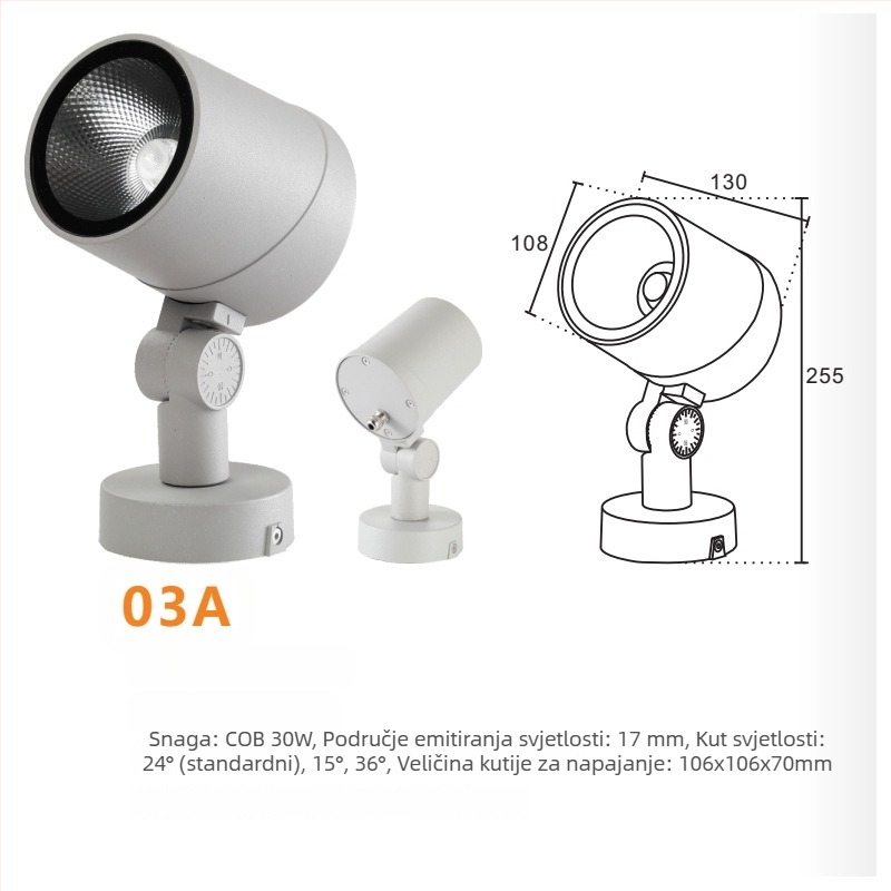 LED rasvjeta za drveće – okrugli ugrađeni set projektora u tlo, 20W, 5000 lm, 30° snop, aluminijsko kućište, 80 CRI