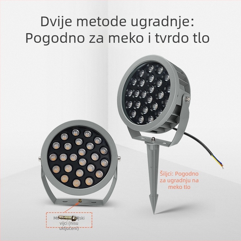 Vanjski LED kružni reflektor s prilagođenom bojom kućišta, vodootporan, 45° snop, aluminijsko kućište, IP65, 12-36W, do 5000 lm, Osram LED, temperatura boje: topla bijela / neutralna bijela / žuta