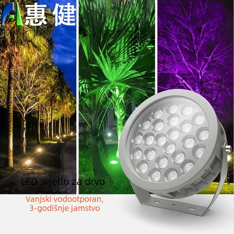 Vanjski LED kružni reflektor s prilagođenom bojom kućišta, vodootporan, 45° snop, aluminijsko kućište, IP65, 12-36W, do 5000 lm, Osram LED, temperatura boje: topla bijela / neutralna bijela / žuta