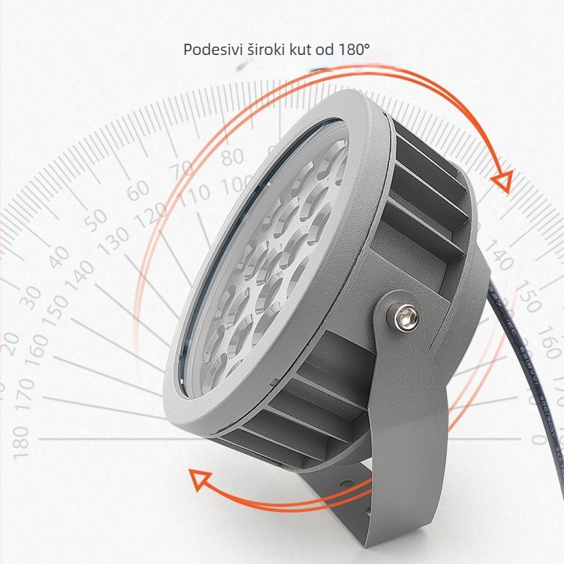 Vanjski LED kružni reflektor s prilagođenom bojom kućišta, vodootporan, 45° snop, aluminijsko kućište, IP65, 12-36W, do 5000 lm, Osram LED, temperatura boje: topla bijela / neutralna bijela / žuta