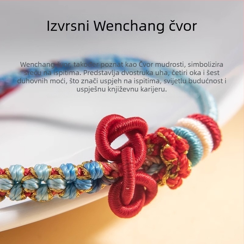 Narukvica s Wenchang uzlom, koi riba, crveni konac za žene, sreća na ispitima i pri upisu na magistarski studij, dar