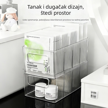 Akrilni organizator za kozmetiku s prozirnim pretincima za maske za lice, stolni spremnik za kozmetiku, velik kapacitet