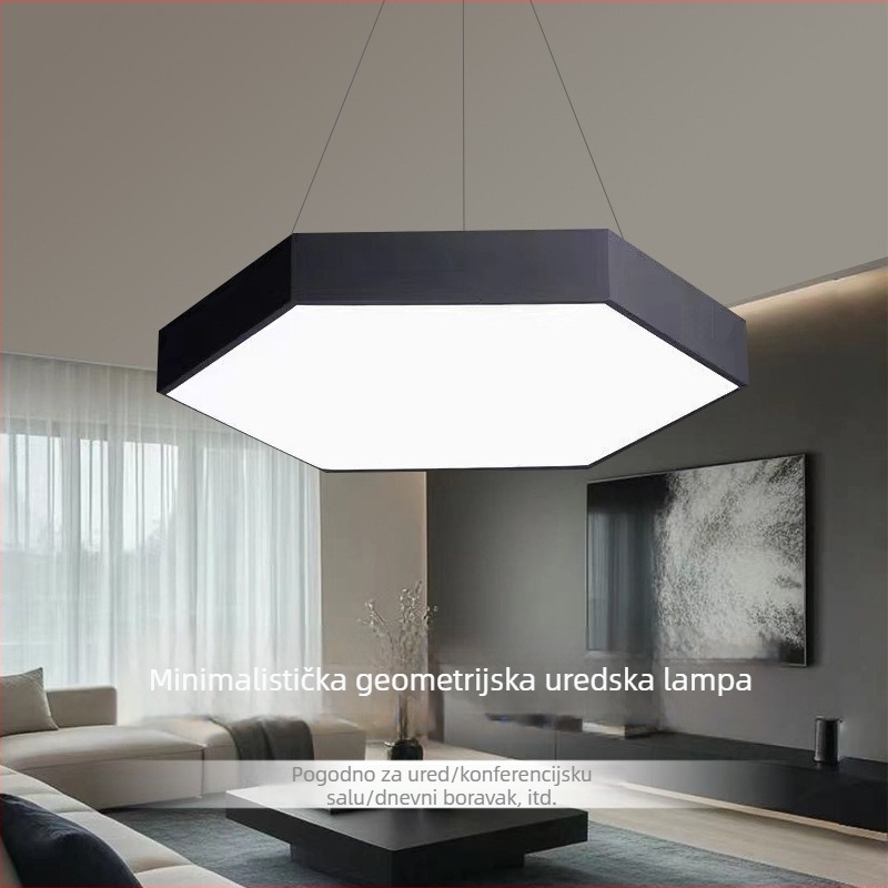 LED šesterokutni viseći svjetiljka, industrijskog stila, za ured, internet kafić, trgovački centar i teretanu, modularni dizajn