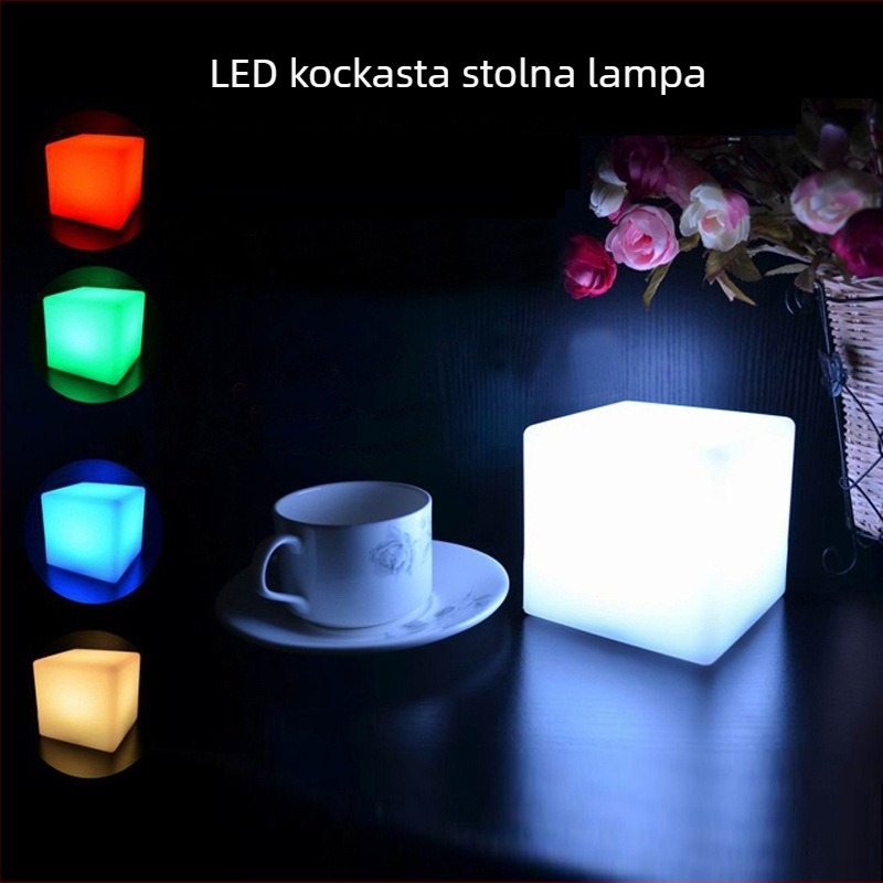 LED sjajna kvadratna stolna svjetiljka za barove i restorane