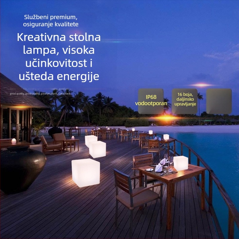 LED sjajna kvadratna stolna svjetiljka za barove i restorane