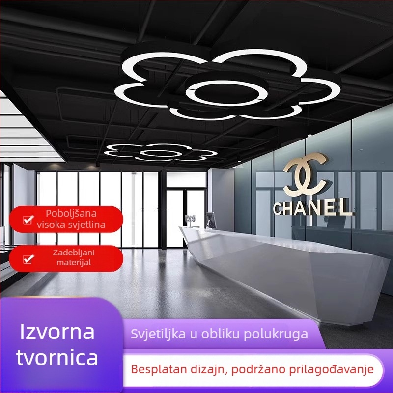 LED viseća svjetiljka u obliku polukružnog luka, za dvorane, Internet kafiće, trgovačka centar i hodnike – industrijski stil
