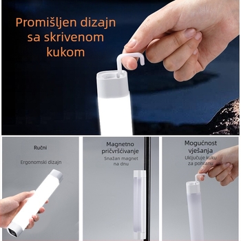 LED prijenosna svjetiljka za nuždu s USB punjenjem, magnetsko pričvršćivanje za štandove na noćnim tržištima