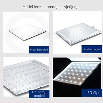 LED ravni panel za plafon 600x600, aluminijski okvir 595x595, 110V, gips ploča, integrirana plafonska svjetiljka 60x60x60