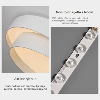 Nordijski minimalistički stropni LED svjetiljka s više prstenova, kružnog oblika, atmosfersko osvjetljenje za blagovaonu i glavnu spavaću sobu
