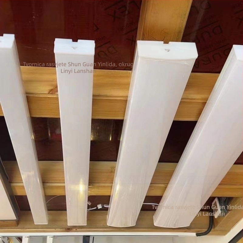 Meilemeiya minimalistička moderna LED traka za strop s pet stranica osvjetljenja, viseće linearno svjetlo, bezšavne spoje