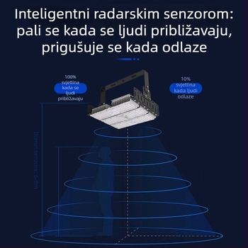 Reflektor sa senzorom radara, vanjski, 200W, visoka osjetljivost, dug domet, IP65 vodootporan