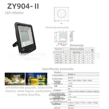 LED reflektor ZY904, 50W/100W/150W/200W