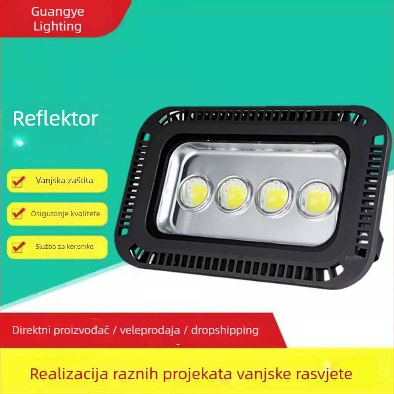 Vanjsko LED flood svjetlo s lećom, kvadratni snop, 100W–200W