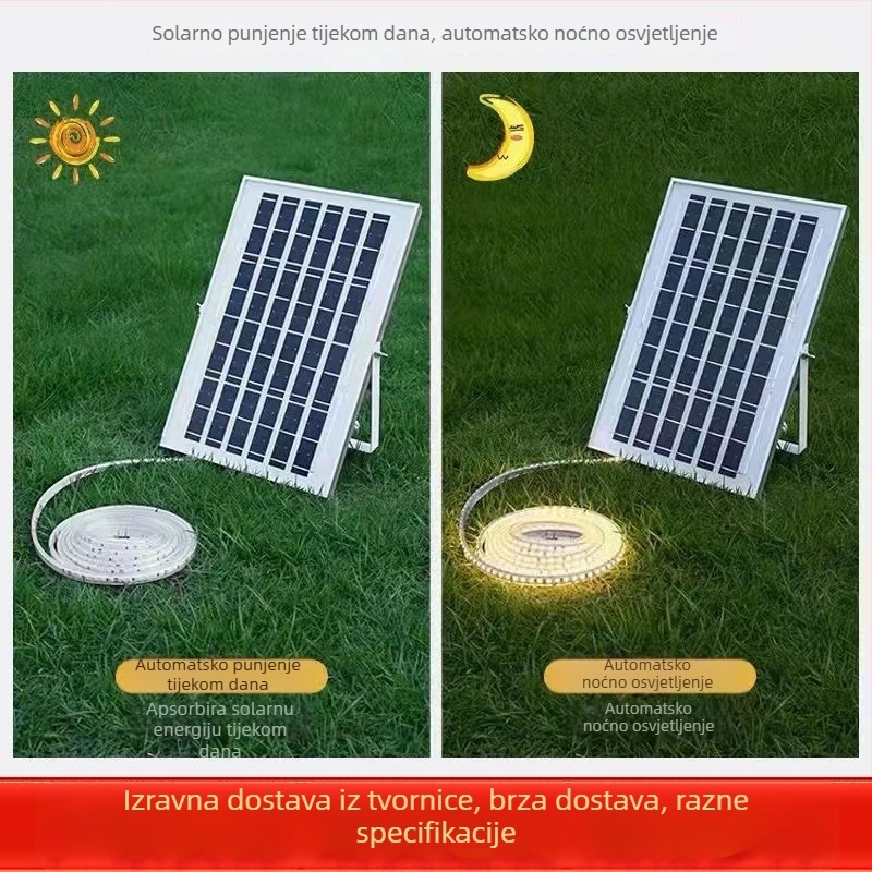 Vanjski vodootporni LED nizovi za dvorište, dekor s zvjezdanim nebom, treperave višebojne svjetlosne trake, solarno napajanje
