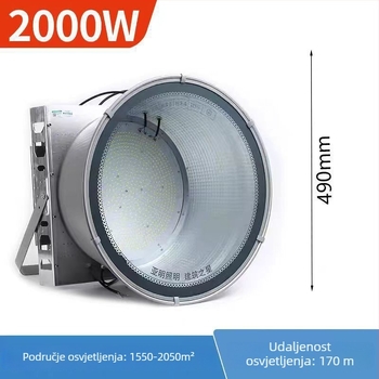 LED svjetlo za tornjevu dizalicu 1000W/2000W/3000W, vodootporan vanjski reflektor za gradilište i morsku upotrebu