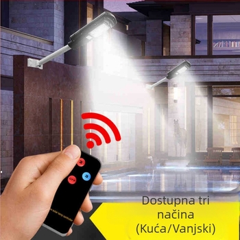 Solarna zidna svjetiljka za dom i dvorište, integrirana LED ulična svjetiljka visoke snage na visokome stupnju stupa, 60 LED, 450 lm, aluminijska legura, IP67
