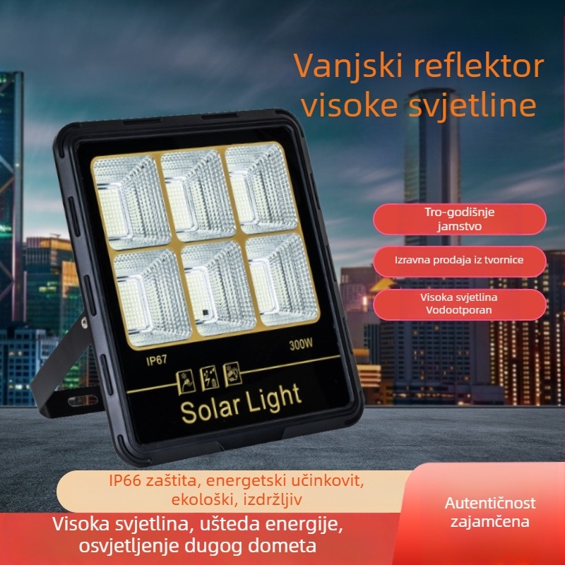 Visoko svjetleći solarni vrtni flood light – zidno vanjsko rasvjetno svjetlo IP67