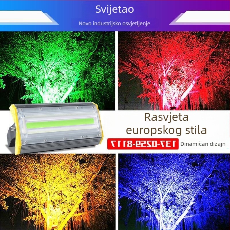 Šareni vanjski floodlight za uređenje krajolika, vodootporan za rasvjetu drveta, dvorišta i travnjaka