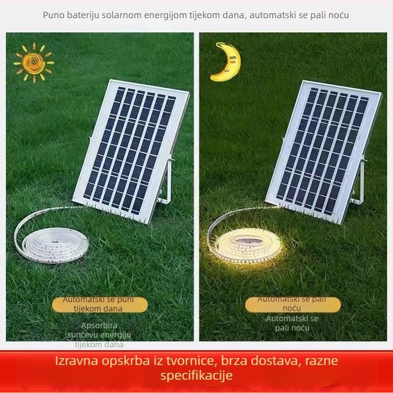 Vanjske vodootporne ultra jake LED nizice za dvorište, dekor s zvjezdanim nebom, treptave višebojne svjetlosne trake, solarno napajanje