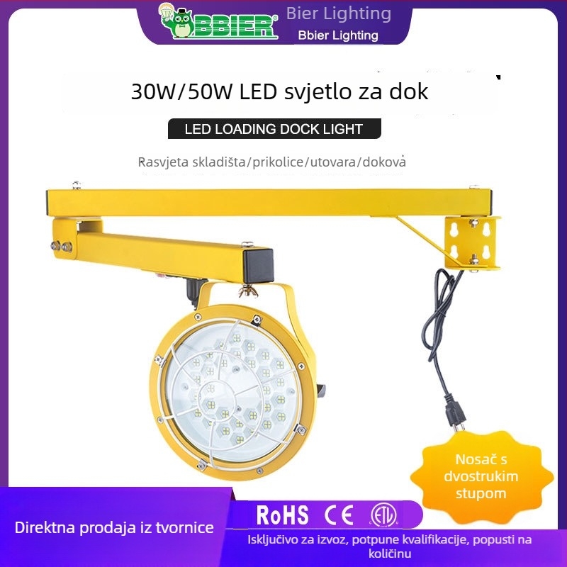 LED flood light s dvostrukim nosačem za montažu, za utovar i istovar, vodootporan, snažan intenzitet rasvjete, skladišno osvjetljenje