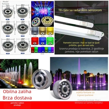 Podvodna LED rasvjeta za ribnjake i bazene s šarenim usmjerenim svjetlima i ugrađenim osvjetljenjem fontane, 12V/24V/220V