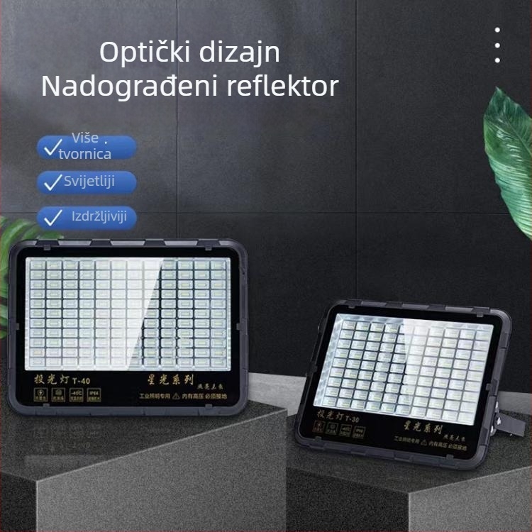 LED vanjski floodlight IP65 vodootporan za industrijske radionice i tvornice, 50W, 5000lm, 90° snop, aluminijsko kućište, crna