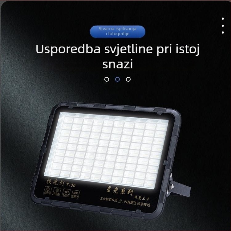LED vanjski floodlight IP65 vodootporan za industrijske radionice i tvornice, 50W, 5000lm, 90° snop, aluminijsko kućište, crna