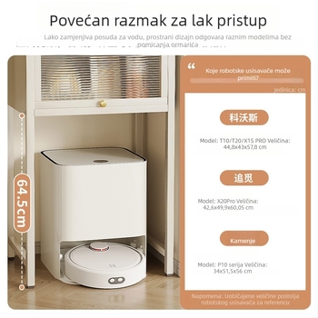 Slobodno stojeća polica za dnevni boravak s vratima ormarića, dvije razine, otporna na prašinu