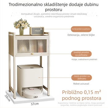 Slobodno stojeća polica za dnevni boravak s vratima ormarića, dvije razine, otporna na prašinu